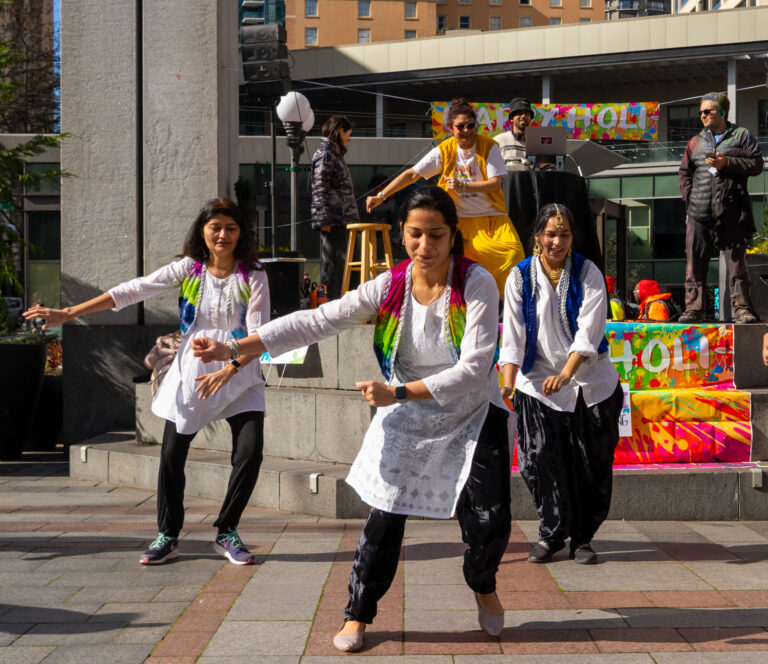 Bhangra group dance performance at Puget Sound cultural event